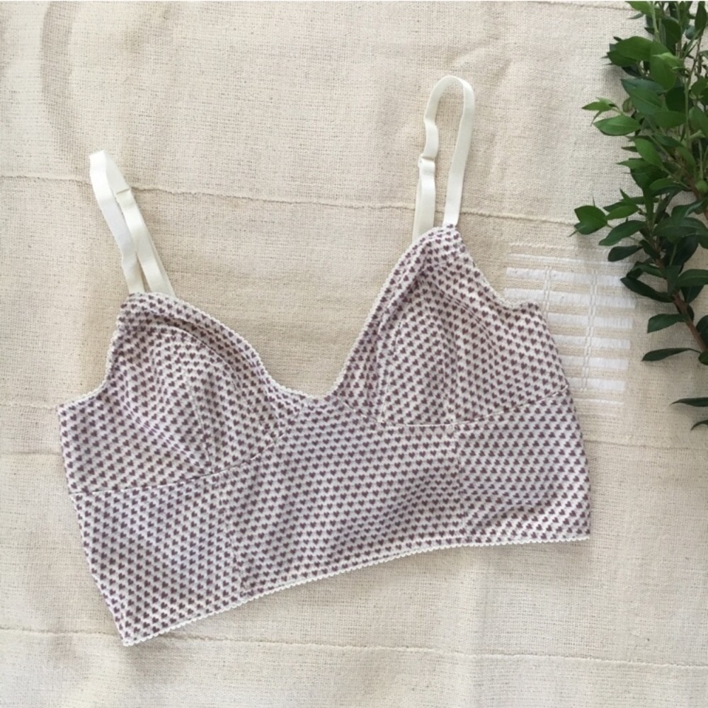 longline heart print bralette sz M - intimately FP